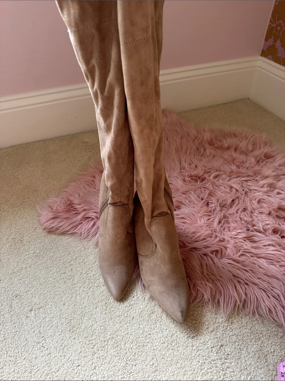 Forever 21 Taupe Over-the-Knee High Heel Boots